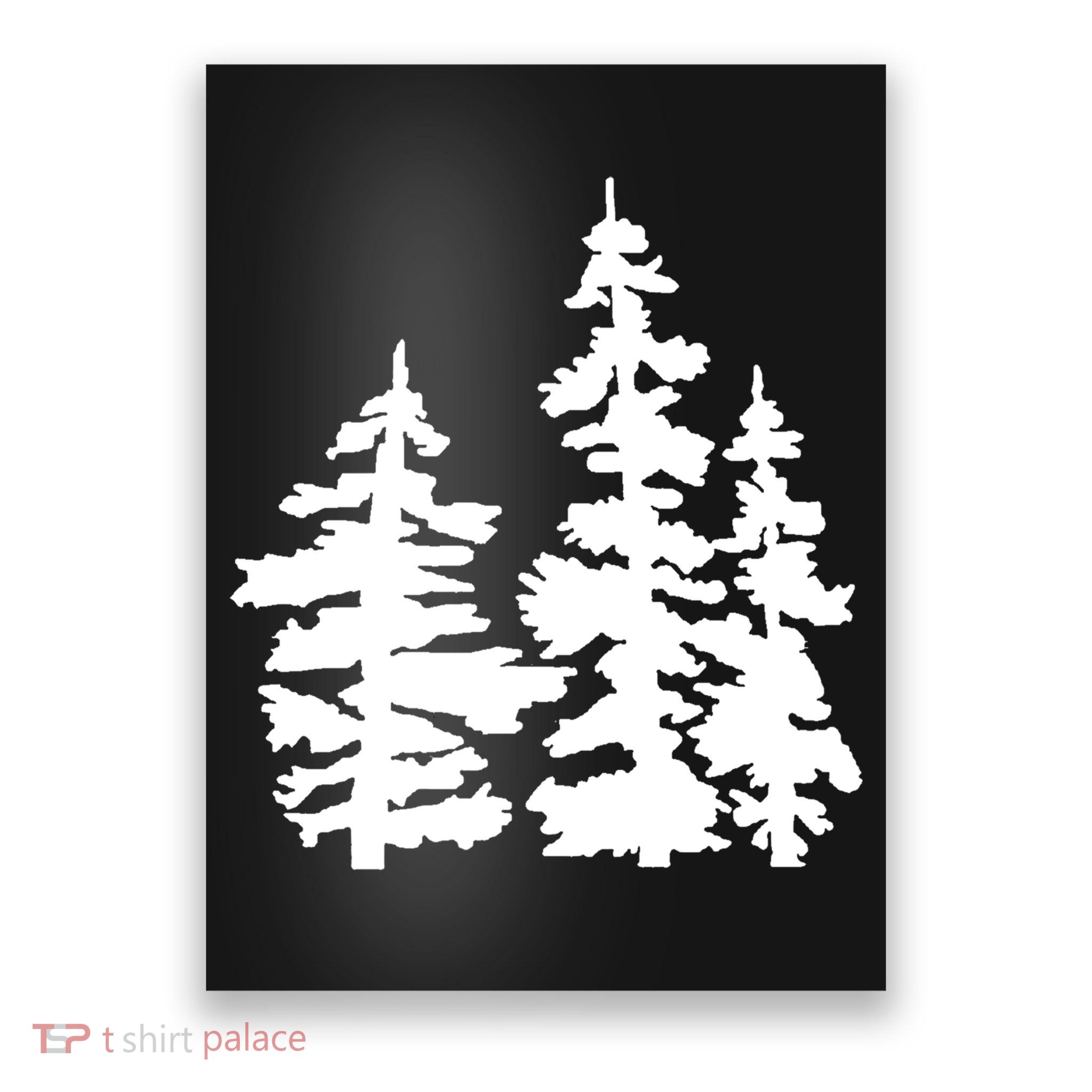 Pine Trees Illustration Poster