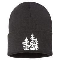 Pine Trees Illustration Sustainable Knit Beanie