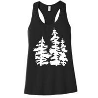 Pine Trees Illustration Women's Racerback Tank