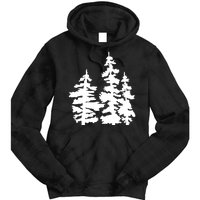 Pine Trees Illustration Tie Dye Hoodie