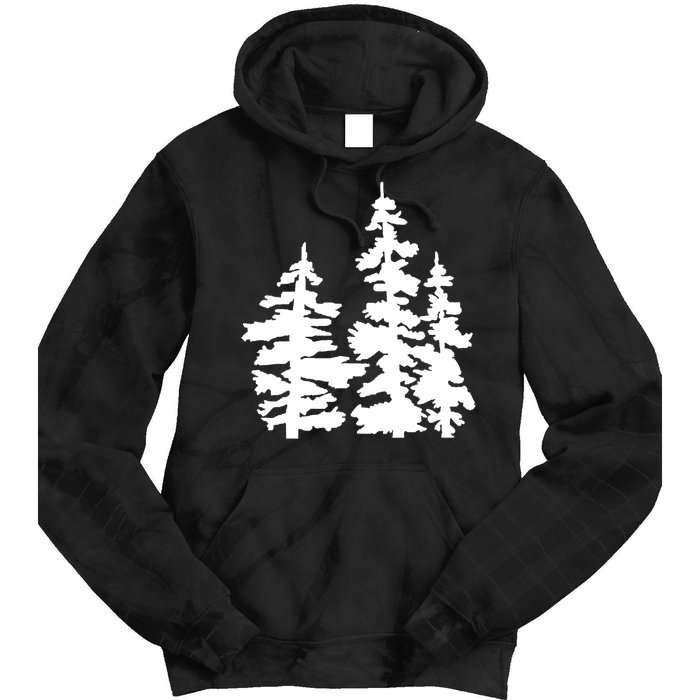 Pine Trees Illustration Tie Dye Hoodie