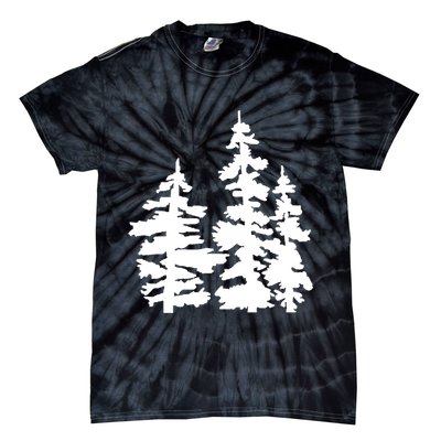 Pine Trees Illustration Tie-Dye T-Shirt