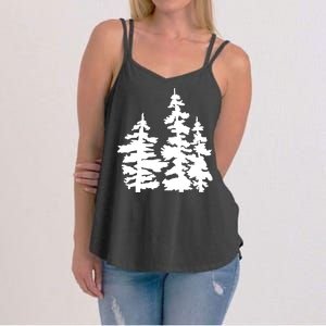 Pine Trees Illustration Women's Strappy Tank