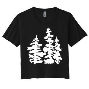 Pine Trees Illustration Women's Crop Top Tee