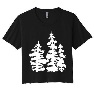 Pine Trees Illustration Crop Top