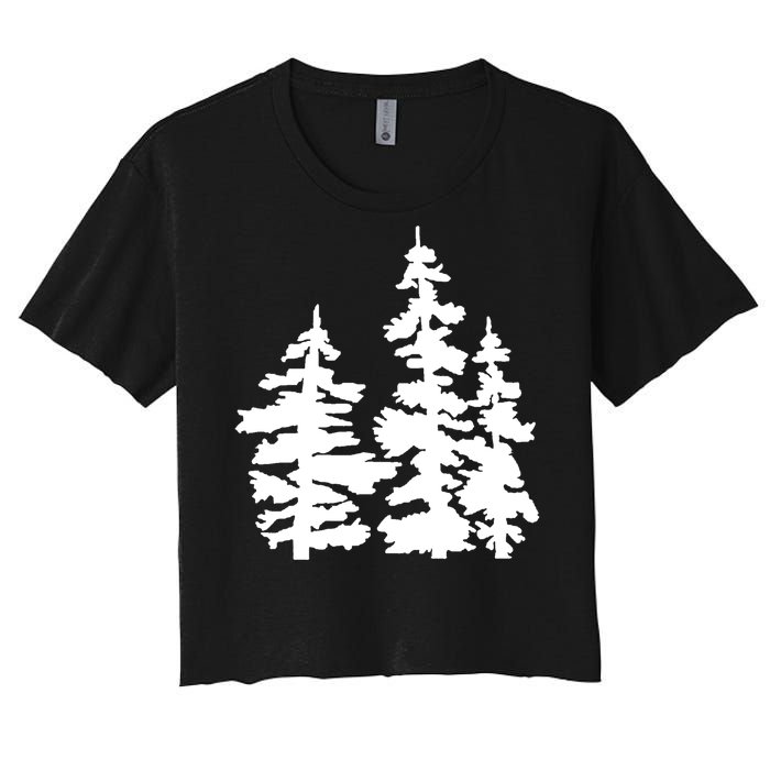 Pine Trees Illustration Women's Crop Top Tee