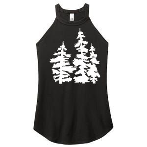 Pine Trees Illustration Women's Perfect Tri Rocker Tank