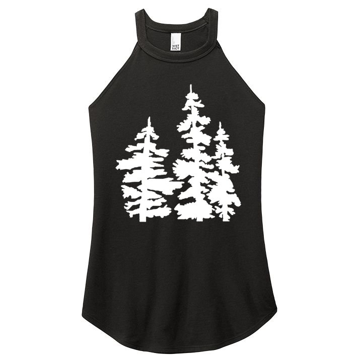 Pine Trees Illustration Women's Perfect Tri Rocker Tank
