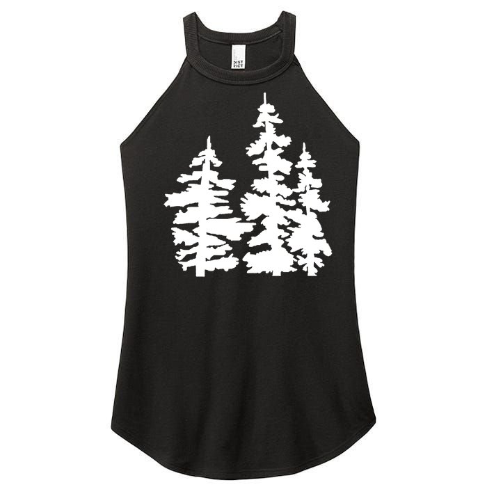 Pine Trees Illustration Women's Perfect Tri Rocker Tank