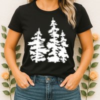 Pine Trees Illustration Womens T-Shirt