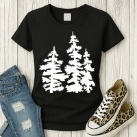 Pine Trees Illustration Womens T-Shirt