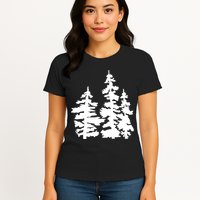 Pine Trees Illustration Womens T-Shirt