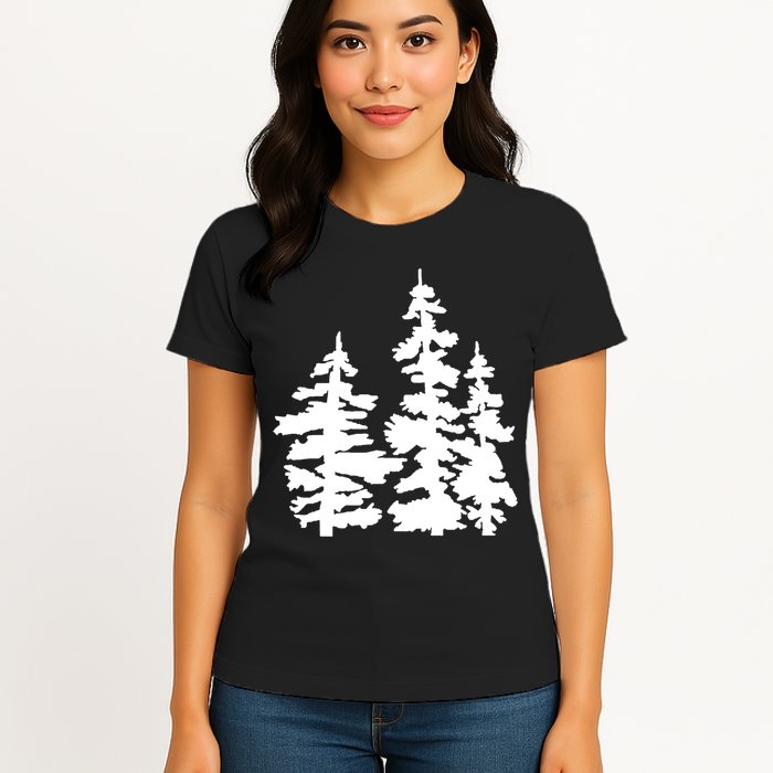 Pine Trees Illustration Womens T-Shirt