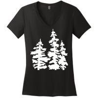 Pine Trees Illustration Women's V-Neck T-Shirt