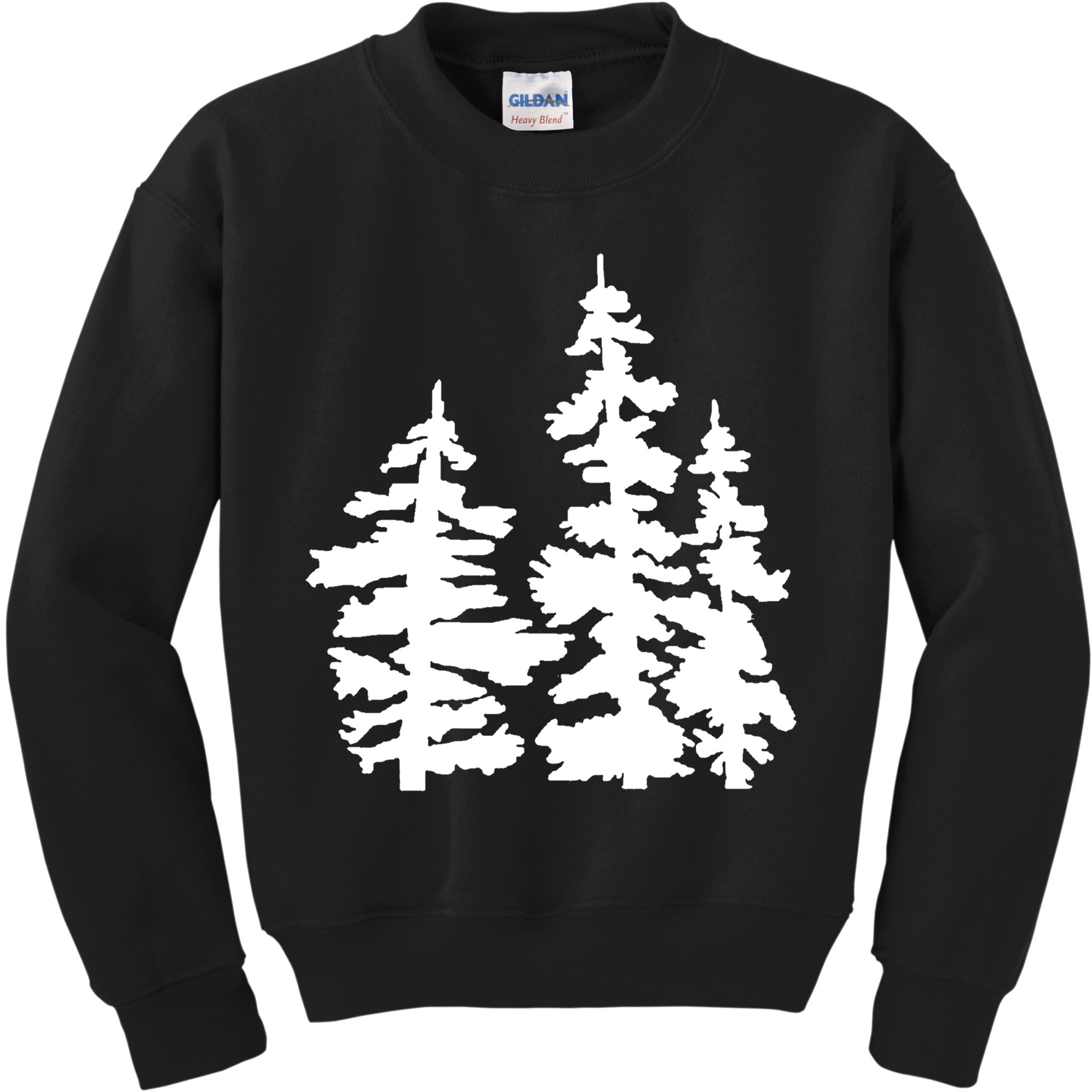 Pine Trees Illustration Kids Sweatshirt