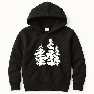 Pine Trees Illustration Kids Hoodie