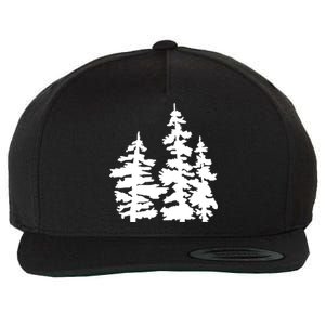 Pine Trees Illustration Wool Snapback Cap