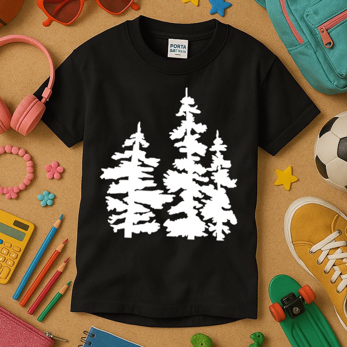 Pine Trees Illustration Kids T-Shirt
