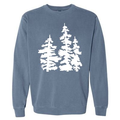 Pine Trees Illustration Garment-Dyed Sweatshirt