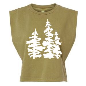 Pine Trees Illustration Garment-Dyed Women's Muscle Tee