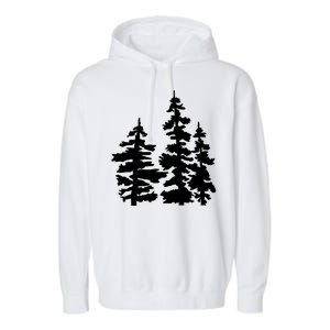 Pine Trees Illustration Garment-Dyed Fleece Hoodie