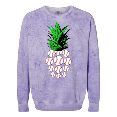 Pineapple Baseball Colorblast Crewneck Sweatshirt