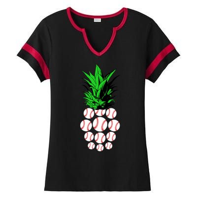 Pineapple Baseball Ladies Halftime Notch Neck Tee