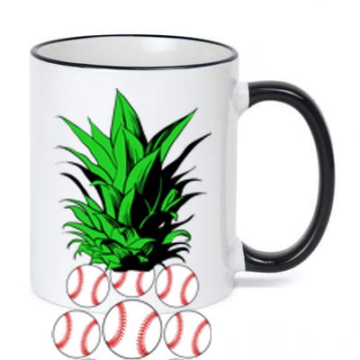 Pineapple Baseball 11oz Black Color Changing Mug