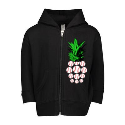 Pineapple Baseball Toddler Zip Fleece Hoodie