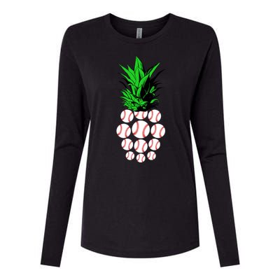 Pineapple Baseball Womens Cotton Relaxed Long Sleeve T-Shirt