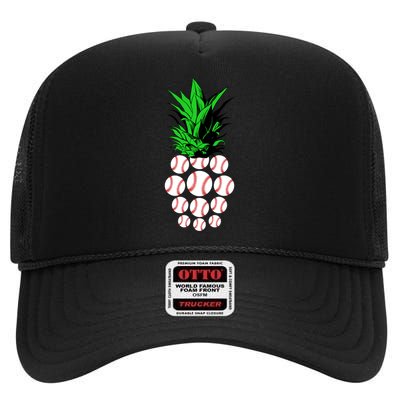 Pineapple Baseball High Crown Mesh Back Trucker Hat