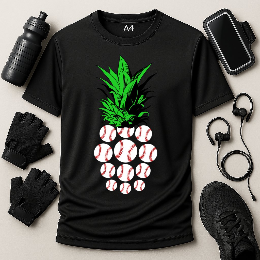 Pineapple Baseball Cooling Performance Crew T-Shirt