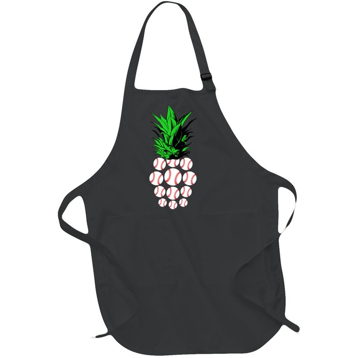 Pineapple Baseball Full-Length Apron With Pockets