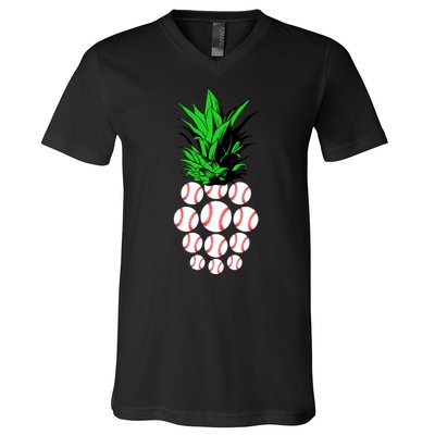 Pineapple Baseball V-Neck T-Shirt