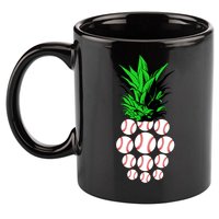 Pineapple Baseball 11oz C Handle Ceramic Mug
