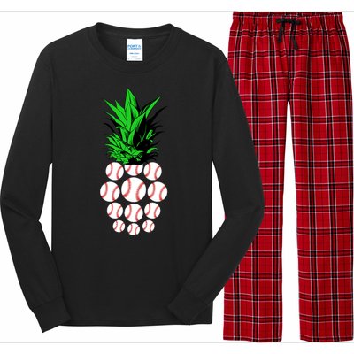 Pineapple Baseball Long Sleeve Pajama Set