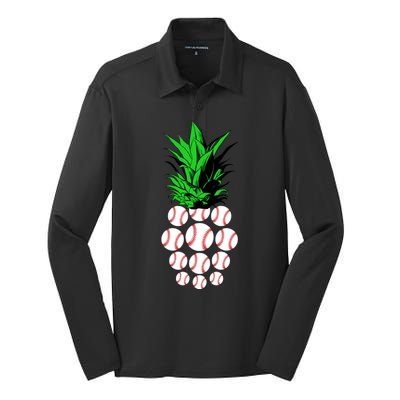 Pineapple Baseball Silk Touch Performance Long Sleeve Polo