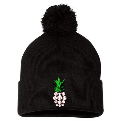 Pineapple Baseball Pom Pom 12in Knit Beanie