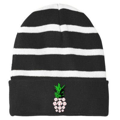 Pineapple Baseball Striped Beanie with Solid Band