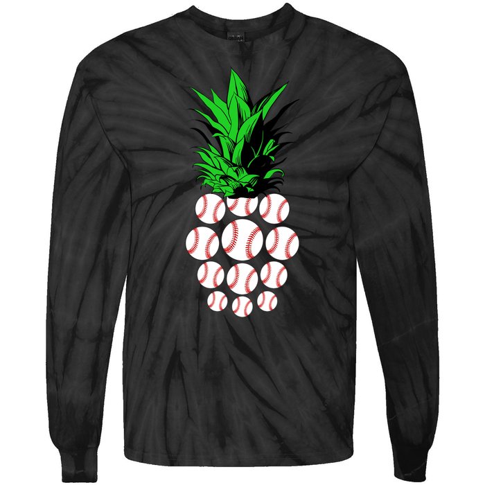 Pineapple Baseball Tie-Dye Long Sleeve Shirt