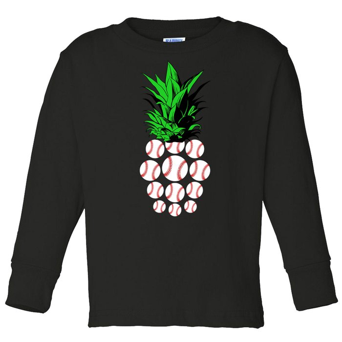 Pineapple Baseball Toddler Long Sleeve Shirt