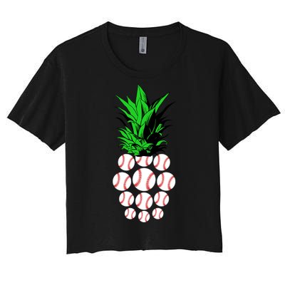 Pineapple Baseball Women's Crop Top Tee