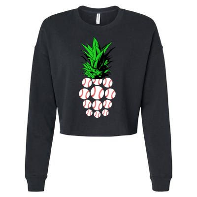 Pineapple Baseball Cropped Pullover Crew