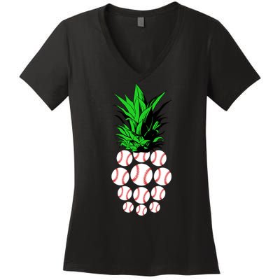 Pineapple Baseball Women's V-Neck T-Shirt