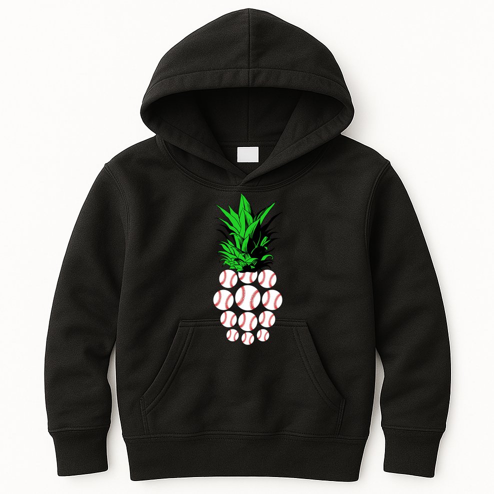 Pineapple Baseball Kids Hoodie