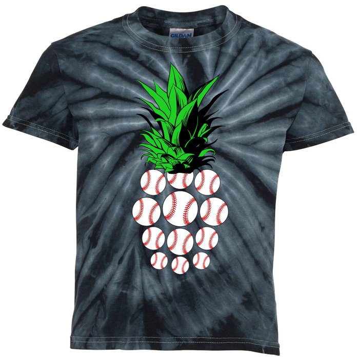 Pineapple Baseball Kids Tie-Dye T-Shirt