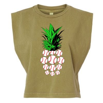 Pineapple Baseball Garment-Dyed Women's Muscle Tee