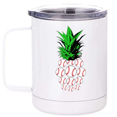 Pineapple Baseball 12 oz Stainless Steel Tumbler Cup