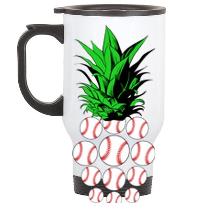 Pineapple Baseball Stainless Steel Travel Mug