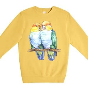 Pineapple Conure Watercolor Bird Premium Crewneck Sweatshirt